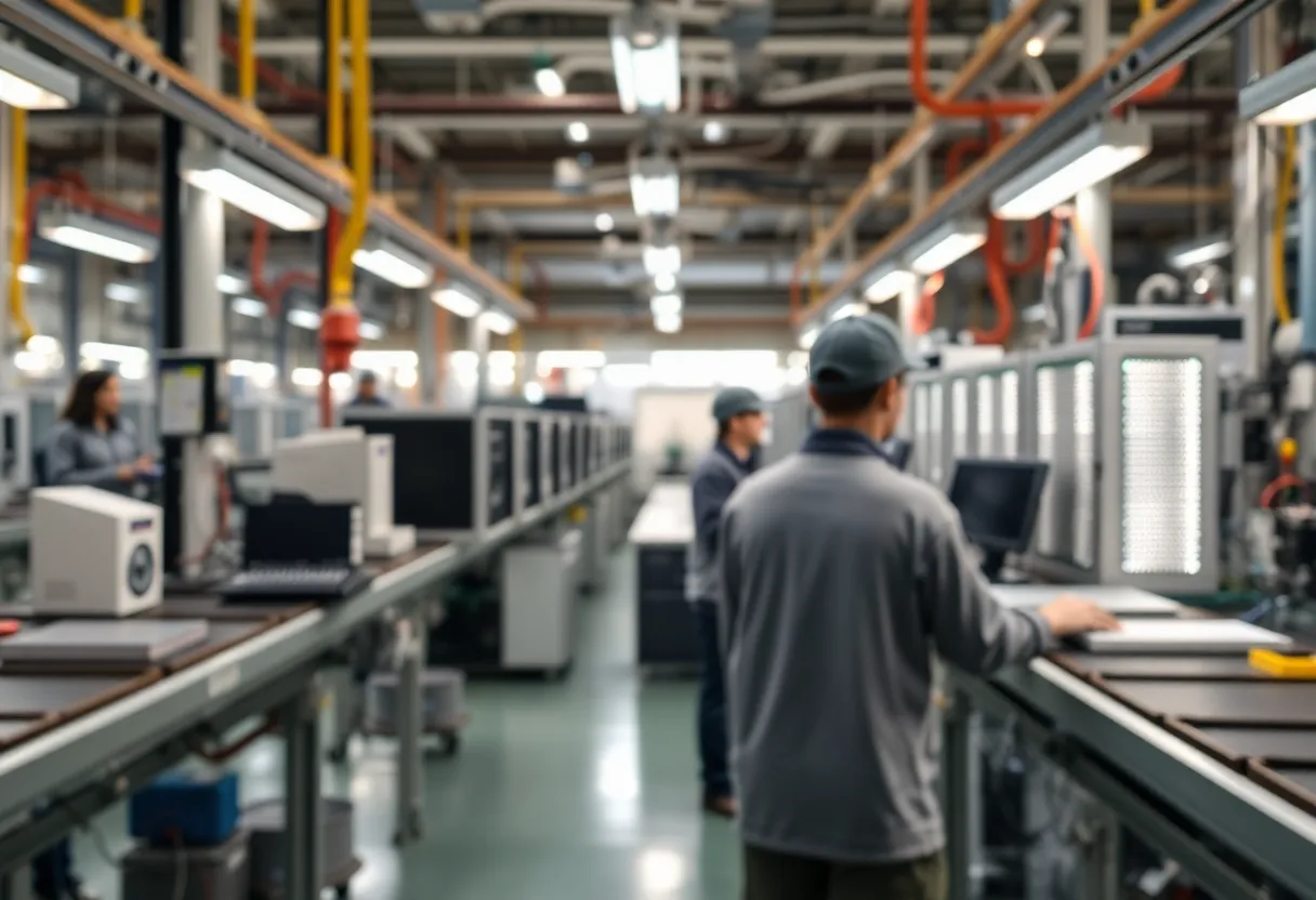 A semiconductor manufacturing facility symbolizing workforce restructuring