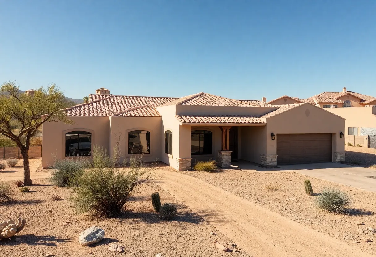 Construction site of a home in Phoenix, showcasing local building practices.
