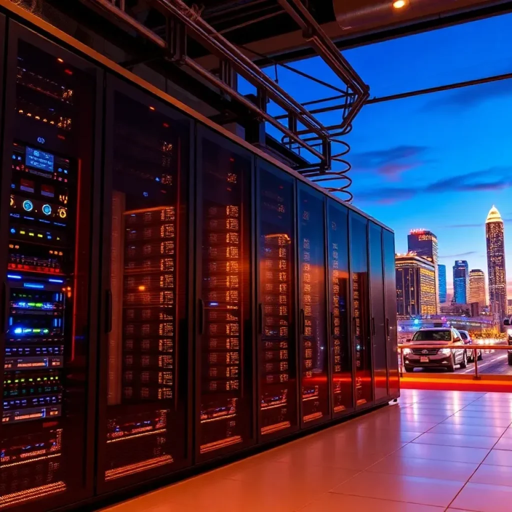 Data center facility in Metro Phoenix with server racks.