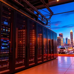 Data center facility in Metro Phoenix with server racks.