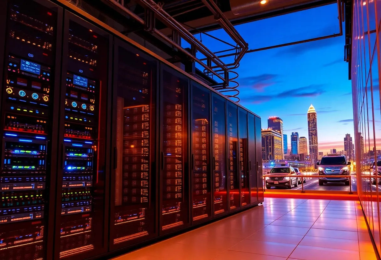 Data center facility in Metro Phoenix with server racks.