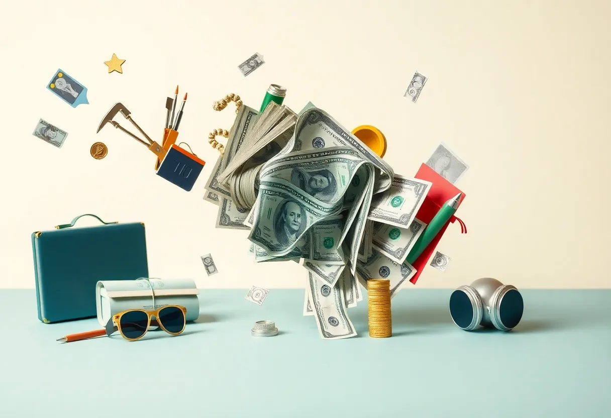 Illustration depicting the misuse of educational funds