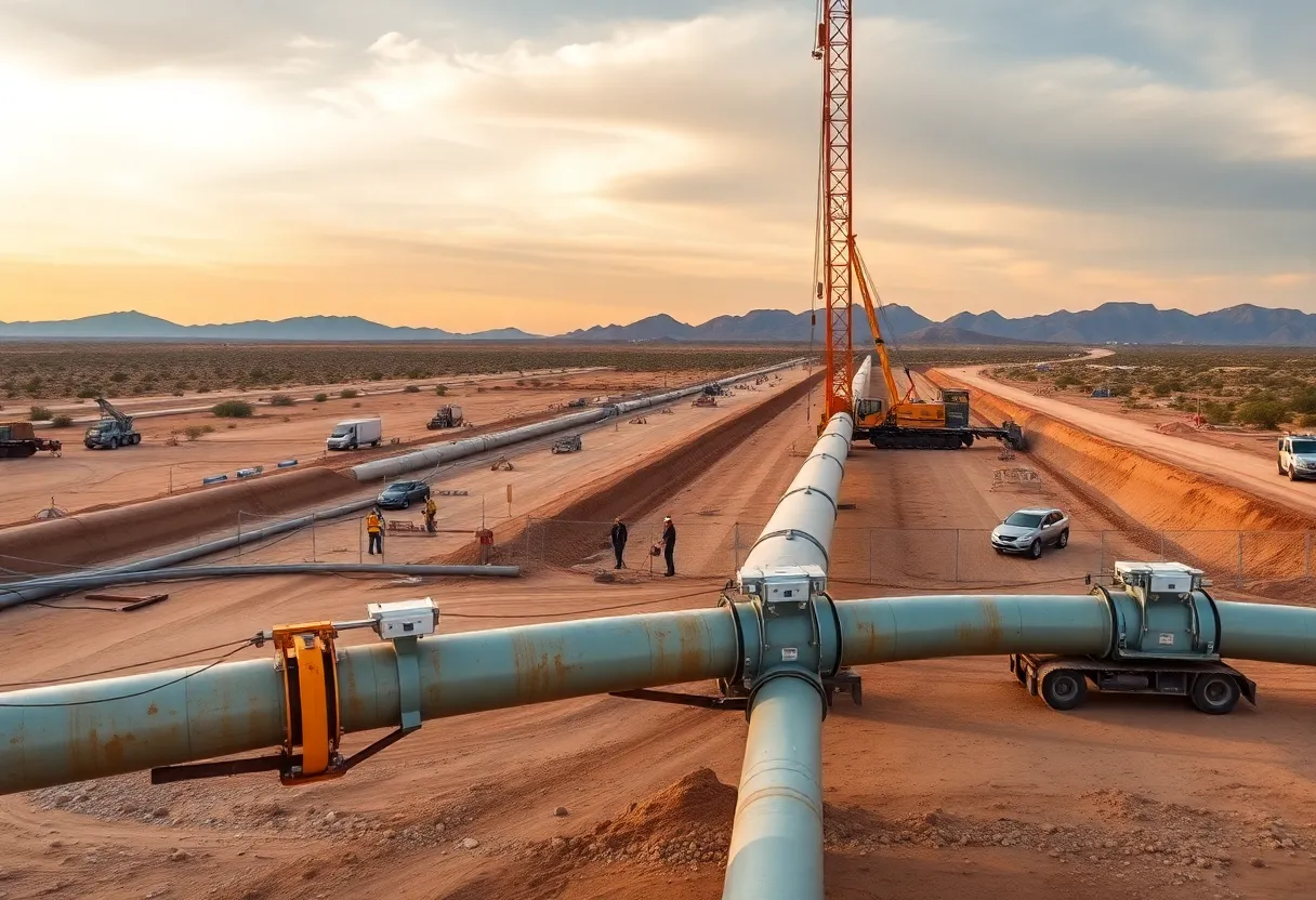 Construction of a natural gas pipeline in Arizona