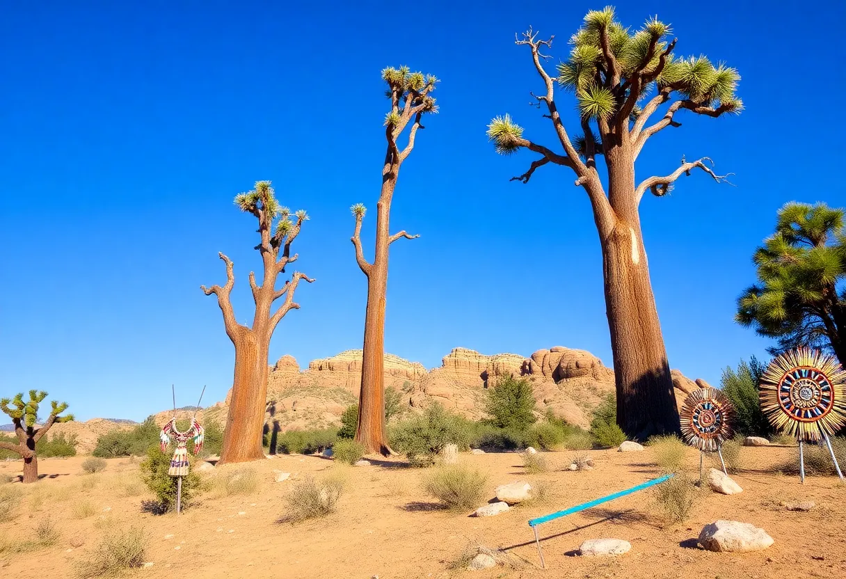 Scenic view of Oak Flat landscape with trees and rocky terrain