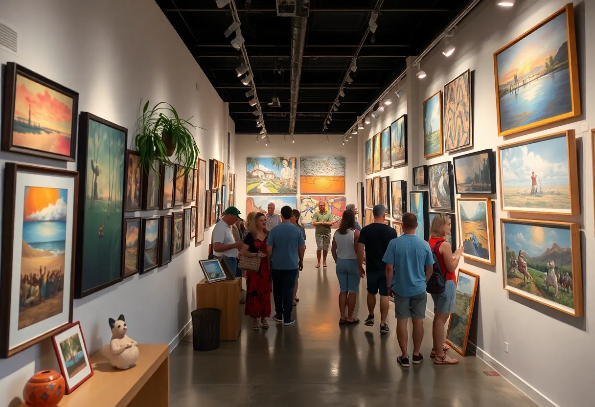 People exploring art galleries in Phoenix during summer