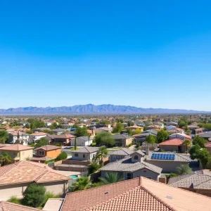 Residential neighborhood in Phoenix, Arizona with various styles of homes.
