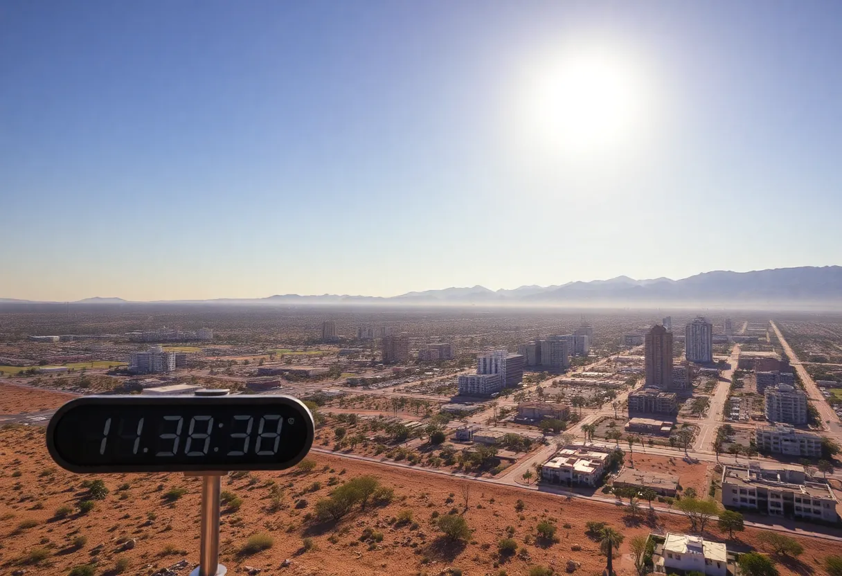 A view of Phoenix under extreme heat conditions