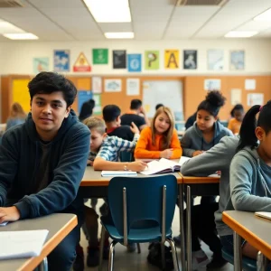 Students engaged in classroom activities at a Phoenix high school.