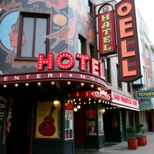 Exterior of the Phoenix Hotel in the Tenderloin district of San Francisco.