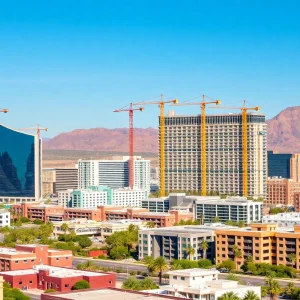 Cityscape of Phoenix with new hotel and housing constructions