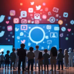Abstract representation of online safety and minors