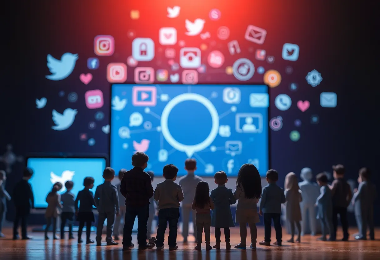 Abstract representation of online safety and minors