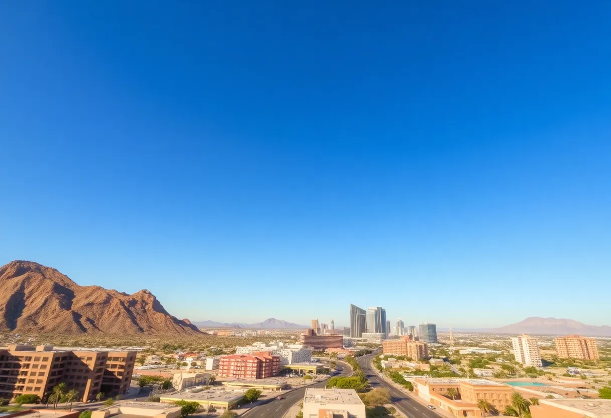 Desert landscape in Phoenix under a sunny sky