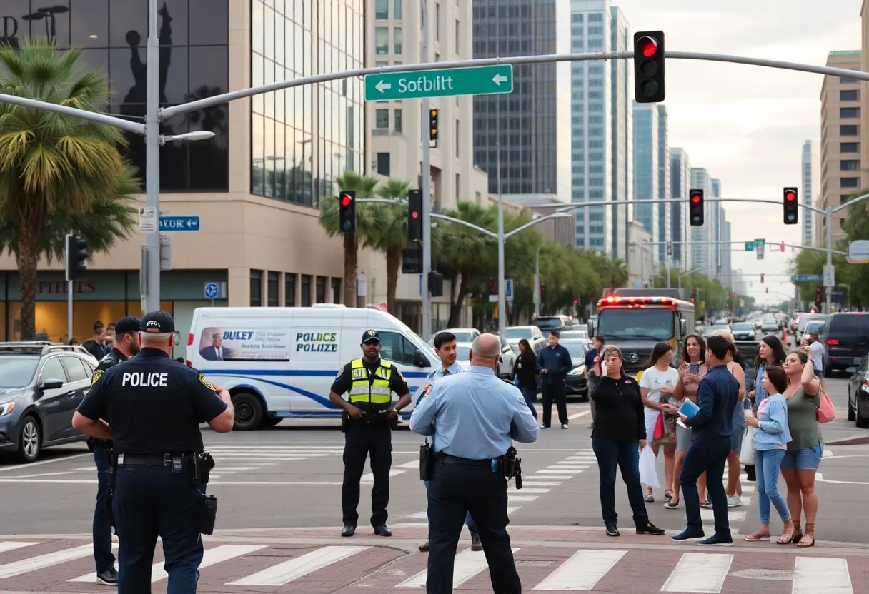 Police investigating a shooting scene in Phoenix