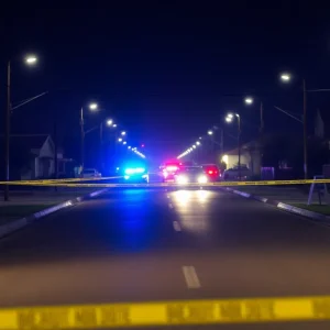Police investigation scene in South Phoenix after a shooting incident