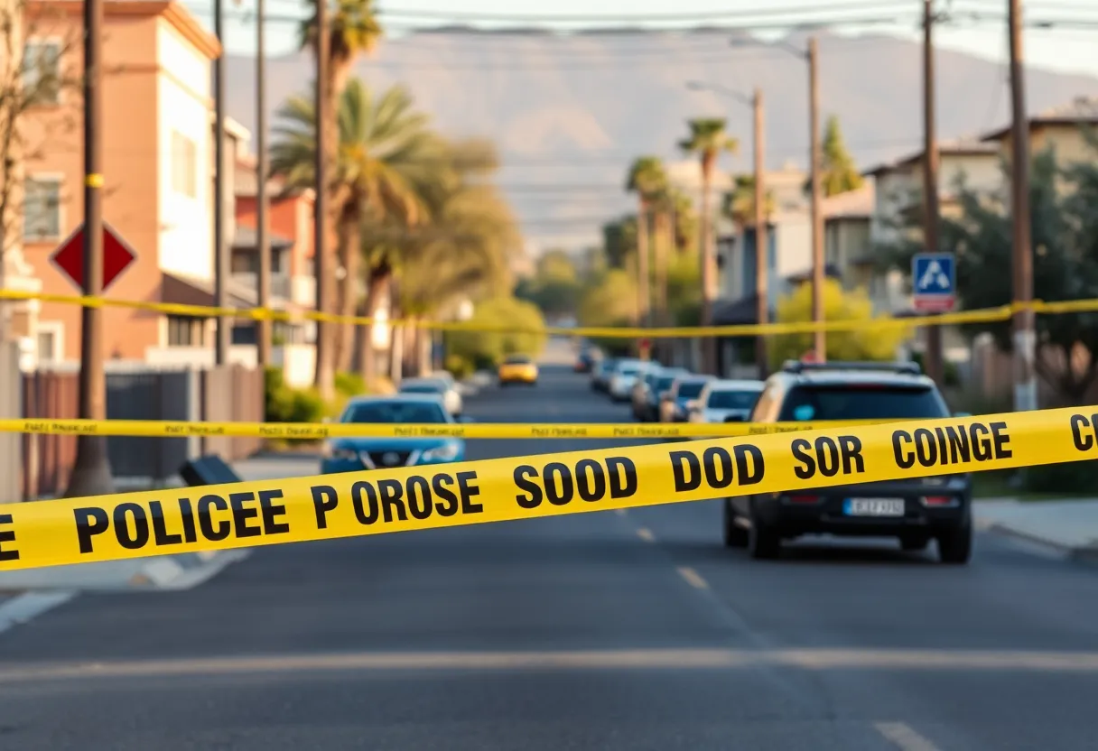 Police investigate a cordoned-off area in South Phoenix after a stabbing incident.