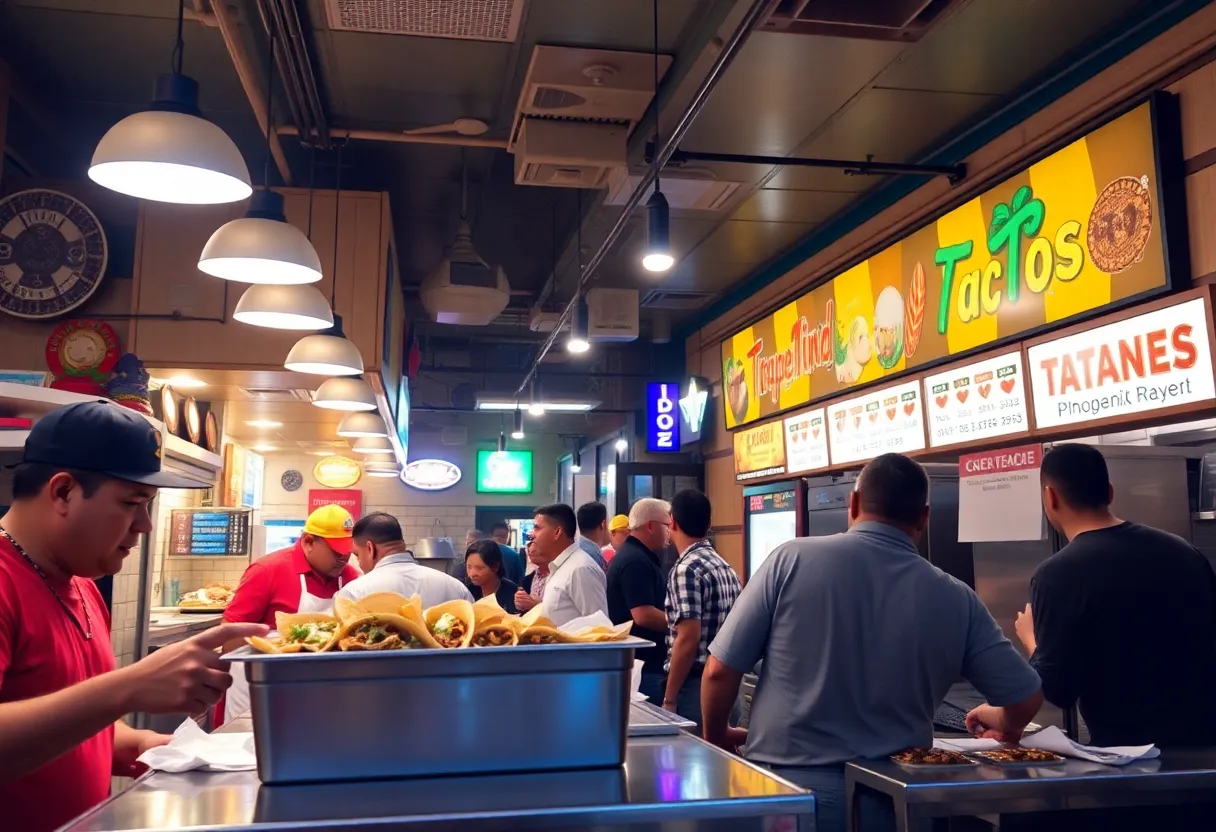 Interior of a busy taco restaurant in Phoenix