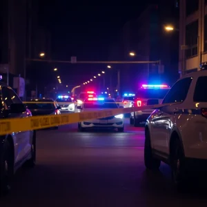 Emergency response and police activity at night in Phoenix