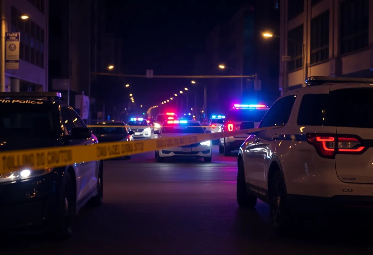 Emergency response and police activity at night in Phoenix