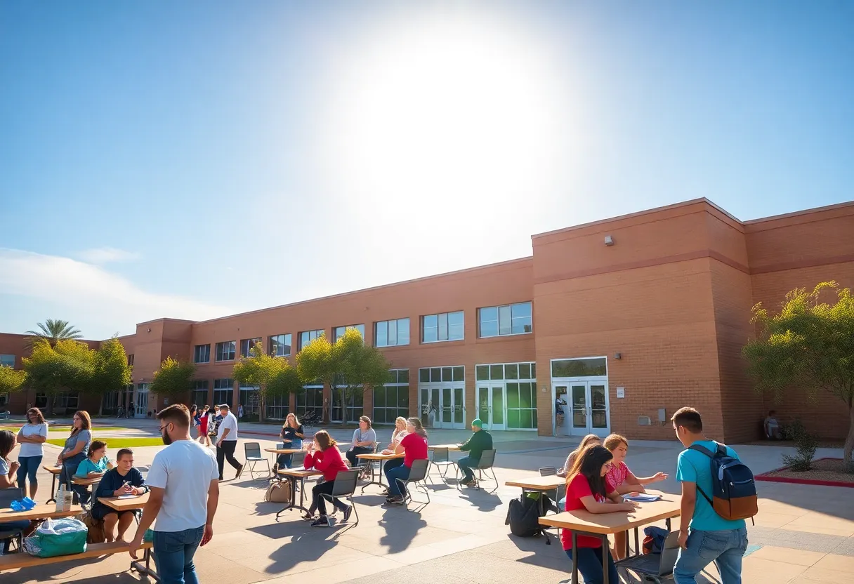 Students at a public high school in Phoenix, Arizona