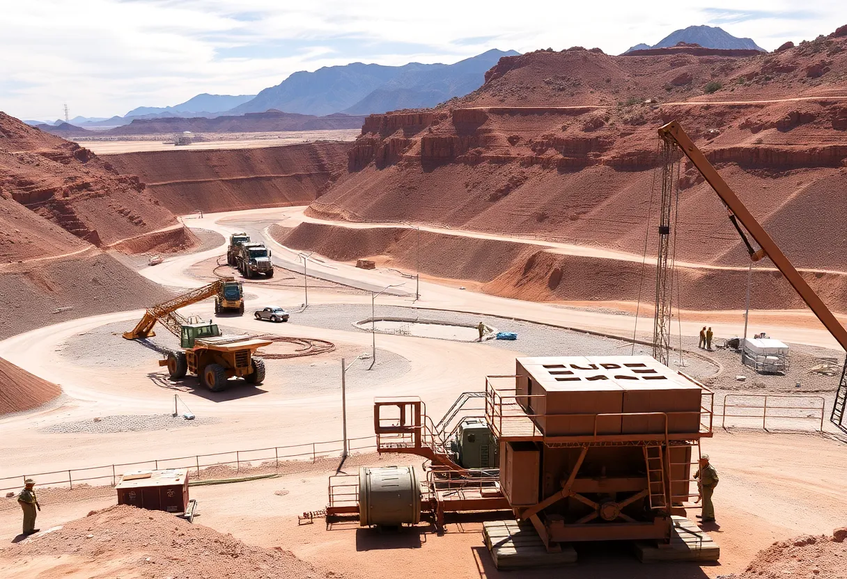 Aerial view of the Santa Cruz copper mine project site in Arizona