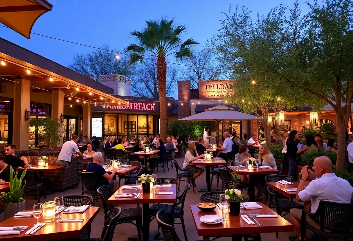 Outdoor dining at a new upscale restaurant in Old Town Scottsdale