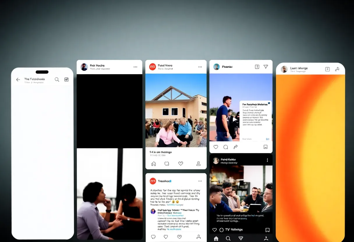Collage of social media platforms with Phoenix neighborhood insights