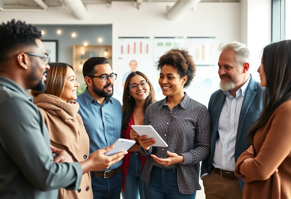 Group of Black entrepreneurs discussing modern payment systems