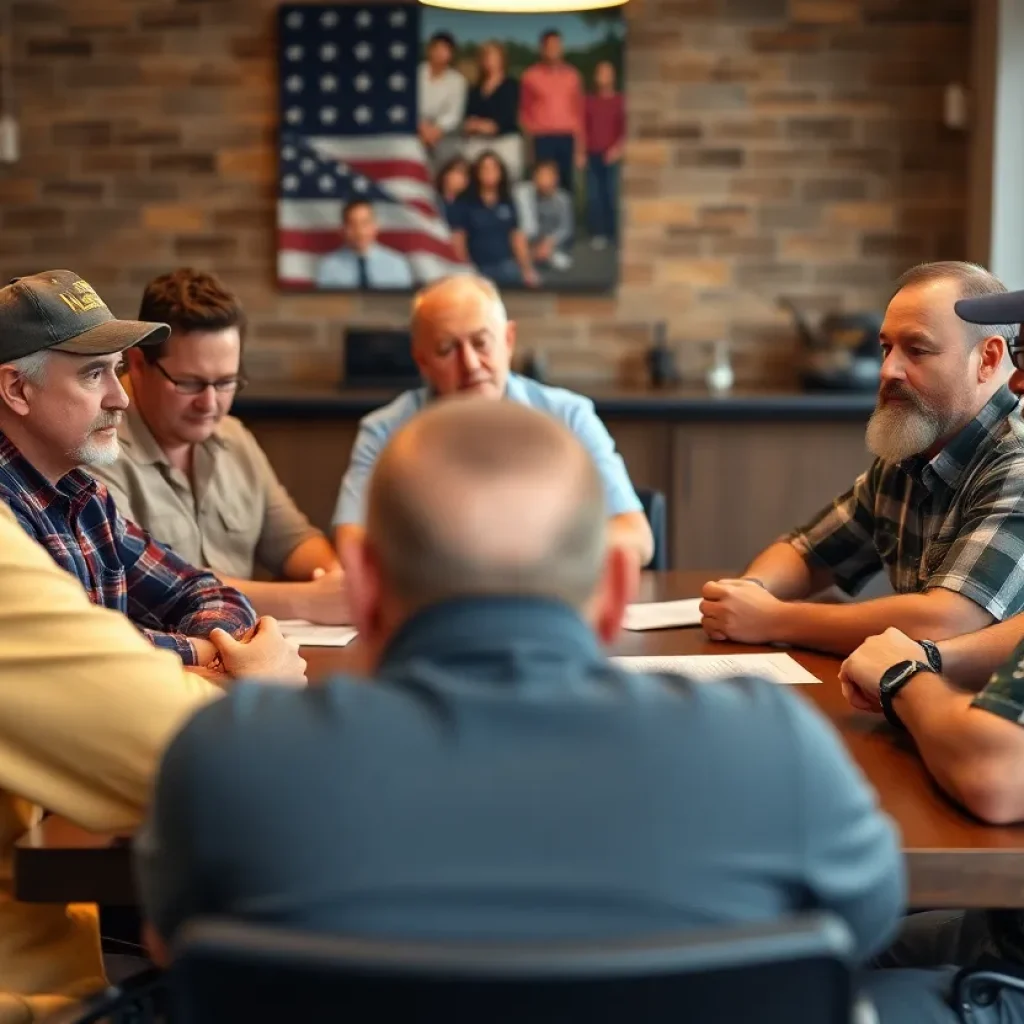 Veterans discussing challenges in a roundtable setting
