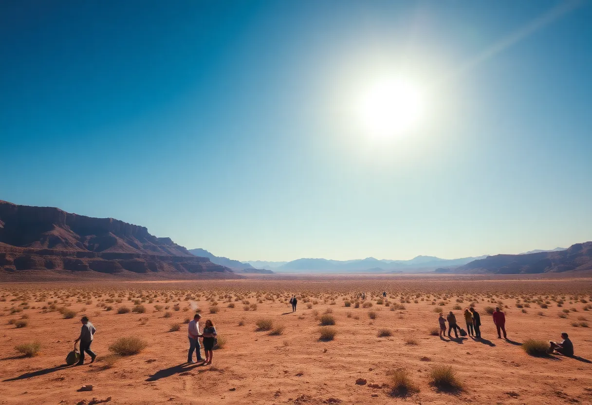 Landscape of the Western U.S. with intense sunlight during a heat wave