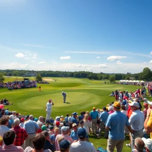 Crowds enjoying the WM Phoenix Open Golf tournament