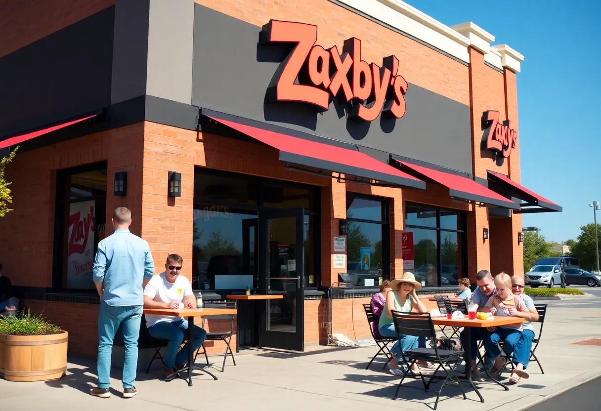 Exterior view of Zaxby's restaurant in San Tan Valley