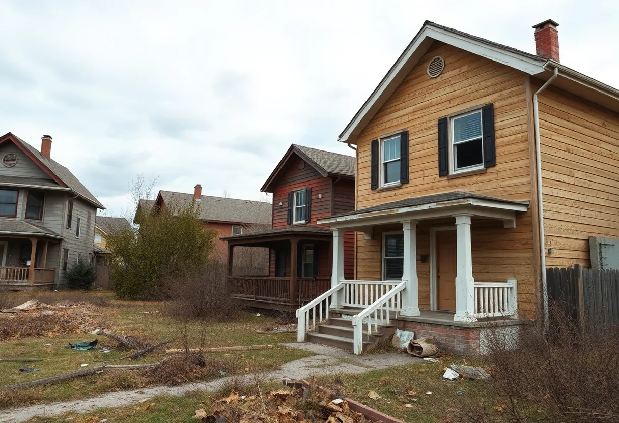 Abandoned homes representing the rise in zombie foreclosures in the U.S.