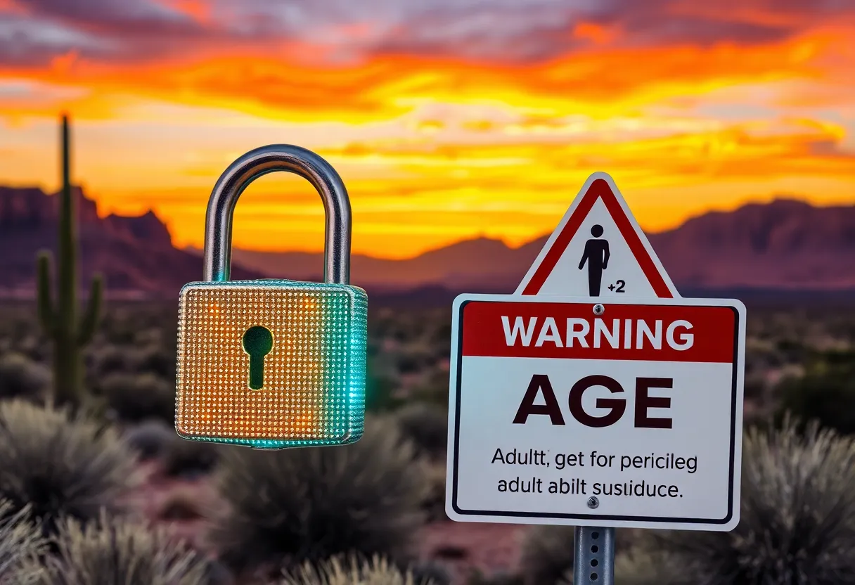 Digital lock symbolizing age verification law in Arizona