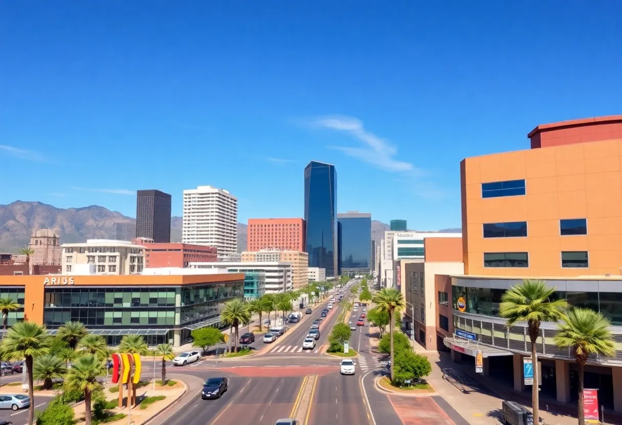 Cityscape of Arizona reflecting economic development