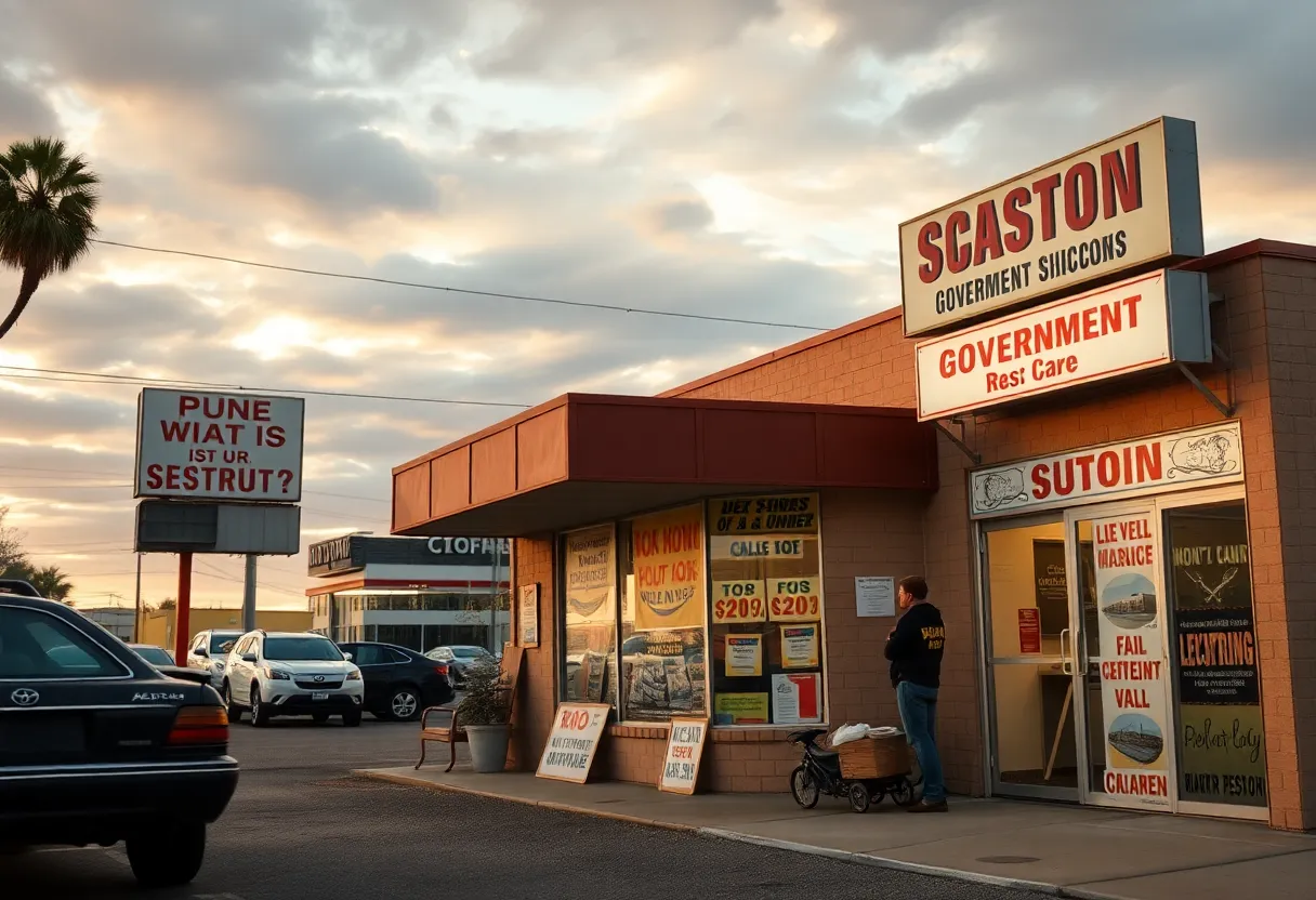 Visual representation of the effects of a government shutdown on small businesses in Arizona