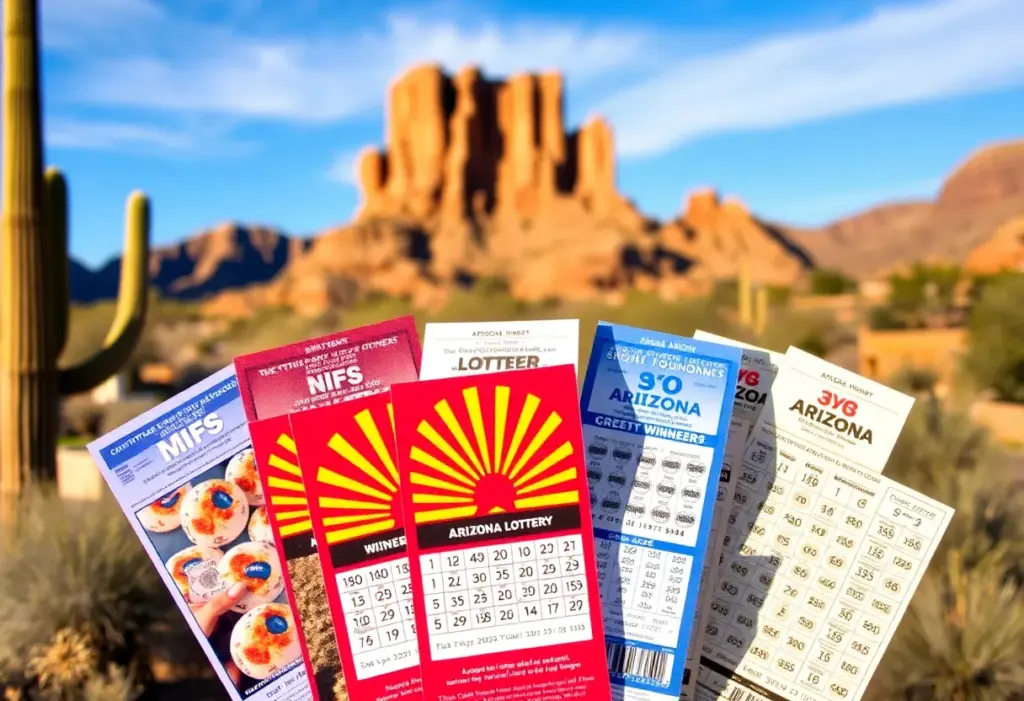 Arizona Lottery tickets with winning symbols
