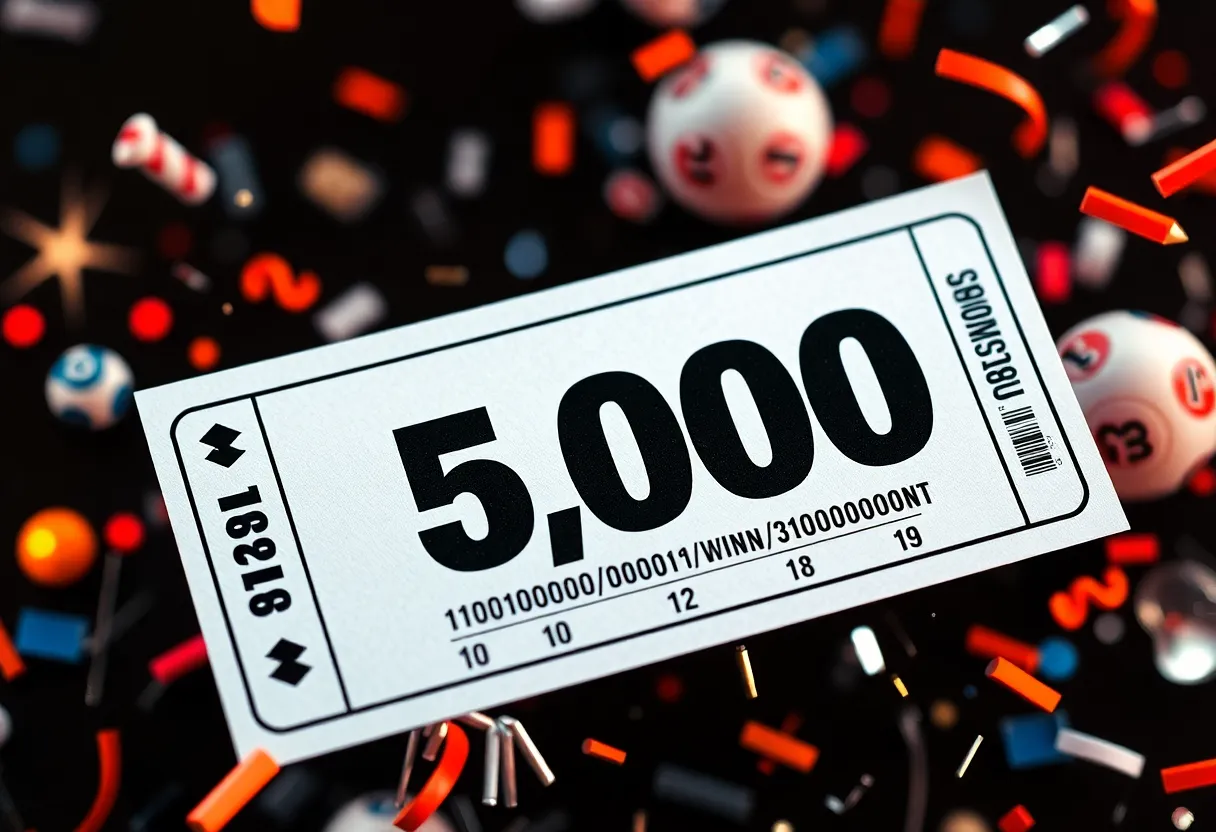 Illustration of a lottery ticket symbolizing the Arizona Powerball jackpot