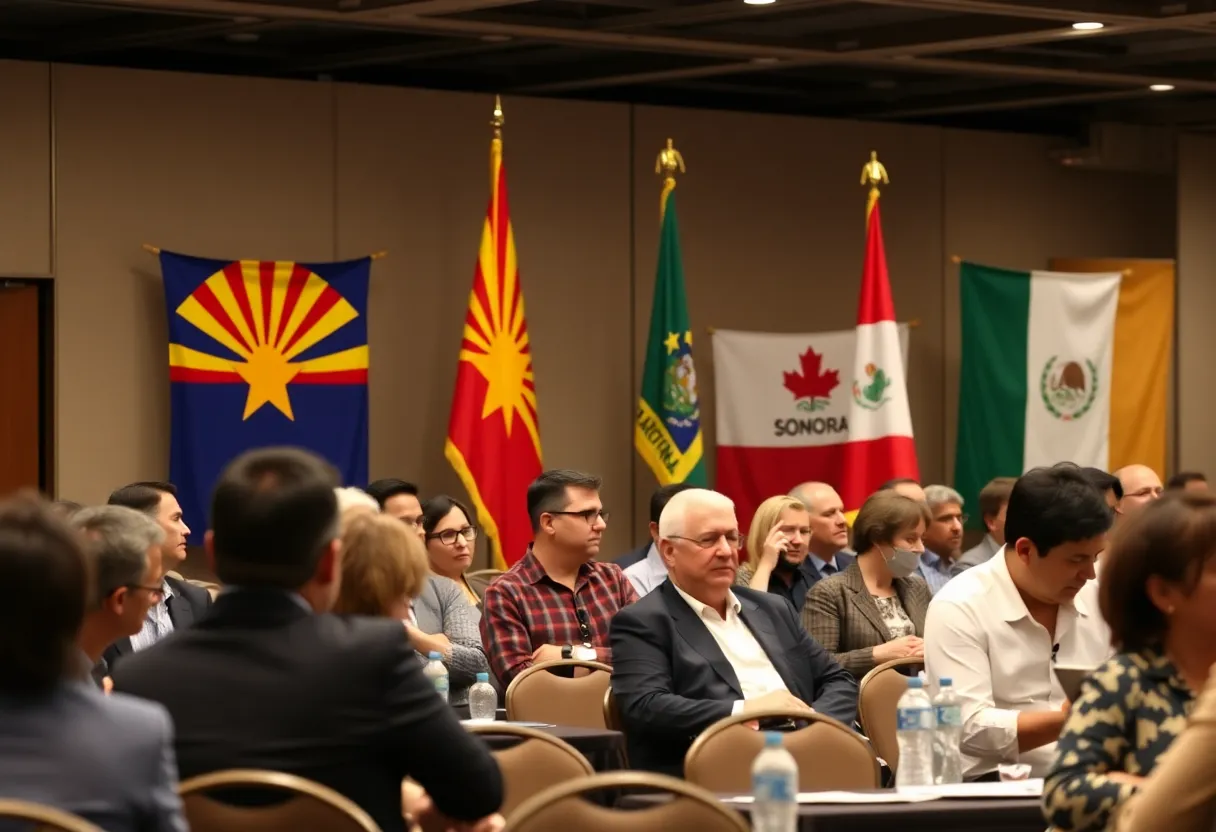 Participants engaging in discussion at the Arizona Sonora Economic Forum.