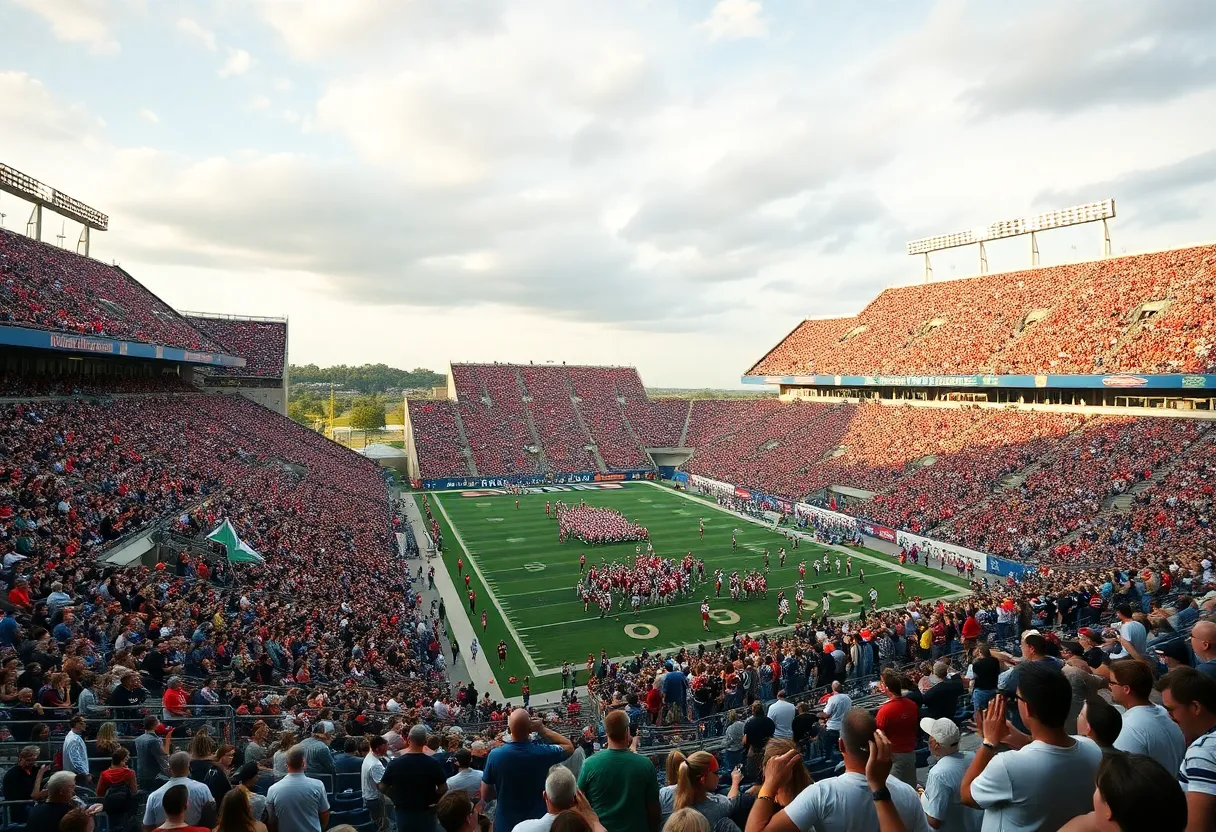 Crowd at Arizona State football stadium during season opener.