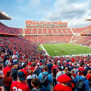 Arizona State University students at a football game showcasing school spirit and excitement.