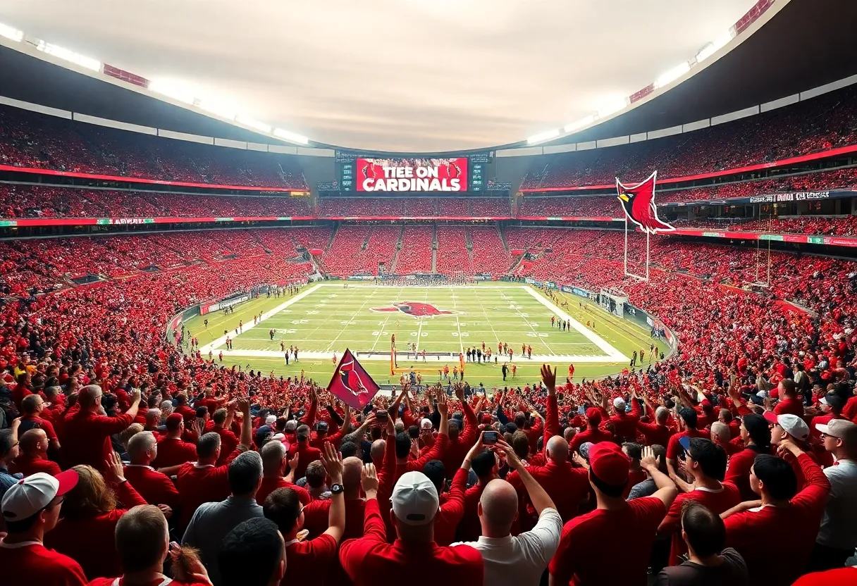 Arizona Cardinals fans showing support for foster youth at a football game