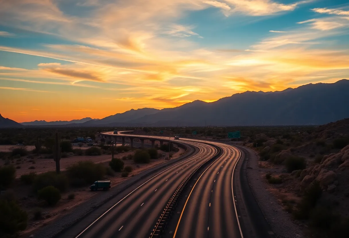 Highway view of Loop 202 in Phoenix, Arizona