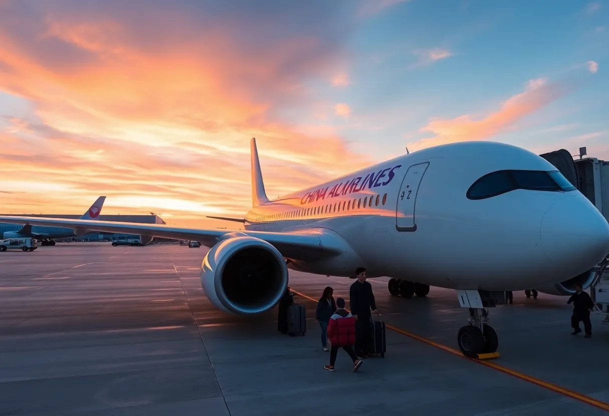 China Airlines Airbus A350 aircraft at Phoenix airport
