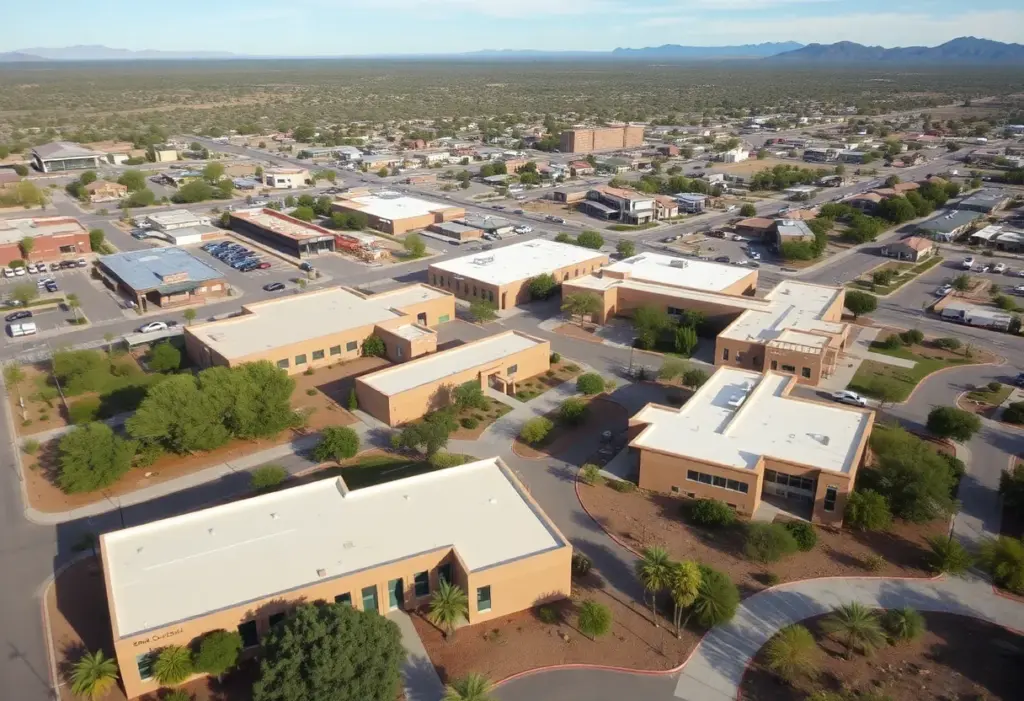 Aerial view of Echo Canyon and Pima Elementary Schools