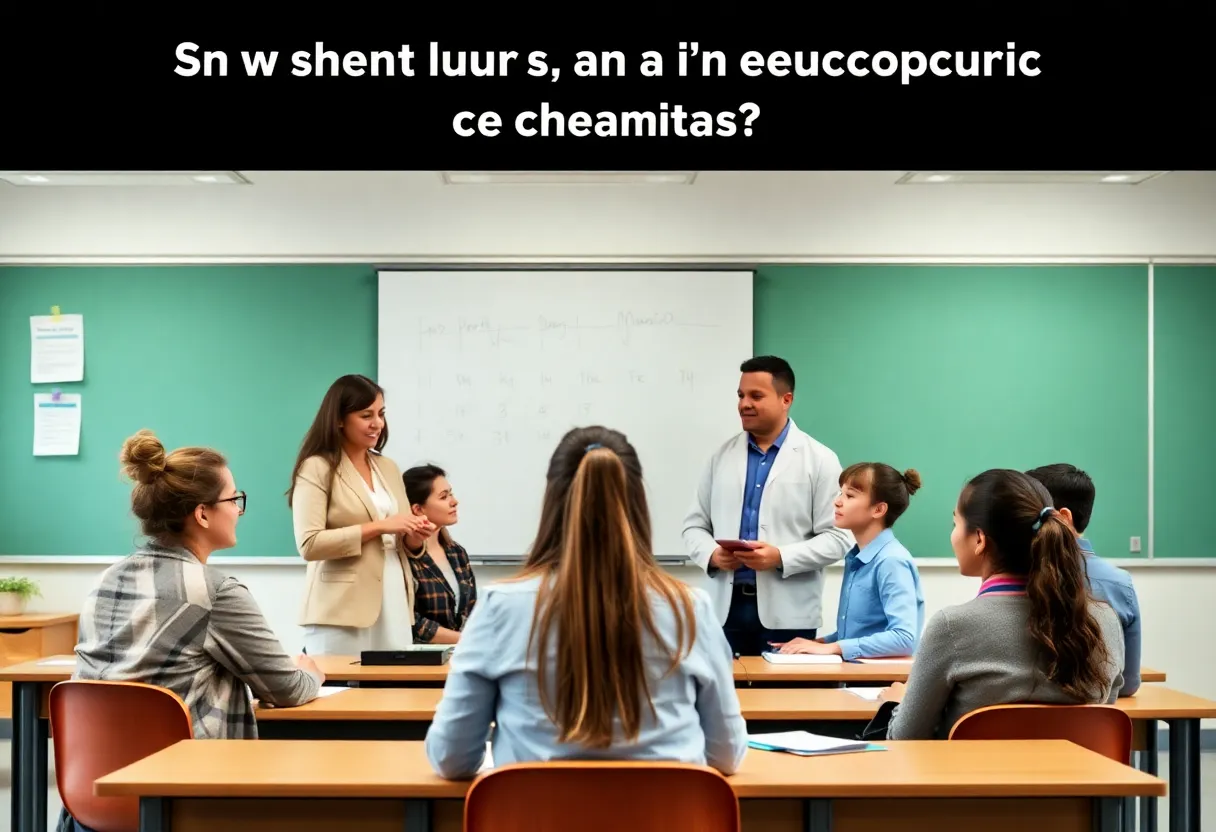 Teachers and students engaging in a classroom discussion on education finances.