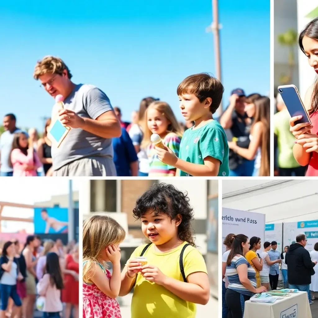 Collage of health events in Phoenix, including storytelling and an ice cream social.