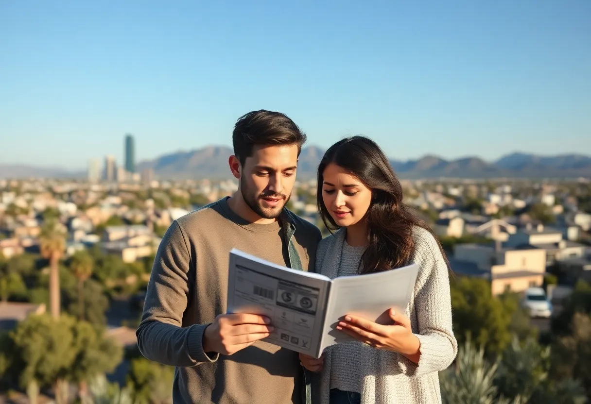 Couple reviewing home buying costs in Phoenix, AZ