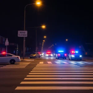 Police presence at a hit-and-run accident scene in Phoenix