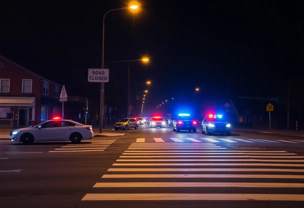 Police presence at a hit-and-run accident scene in Phoenix